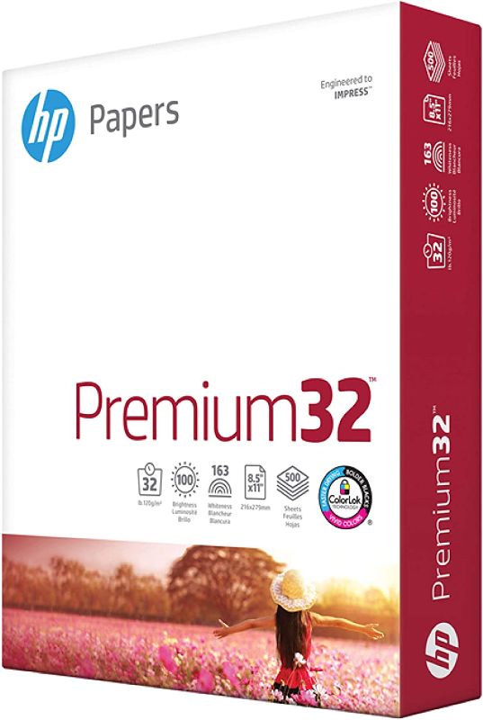 Photo 1 of HP Paper Printer | 8.5 x 11 Paper | Premium 32 lb | 1 Ream - 500 Sheets | 100 Bright | Made in USA - FSC Certified | 113100R
