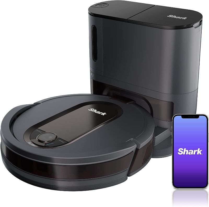 Photo 1 of Shark RV912S EZ Robot Vacuum with Self-Empty Base, Bagless, Row-by-Row Cleaning, Perfect for Pet Hair, Compatible with Alexa, Wi-Fi