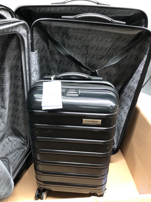 Photo 2 of *Dusty* Samsonite Omni 2 Hardside Expandable Luggage with Spinner Wheels, 3-Piece Set (20/24/28), Midnight Black
