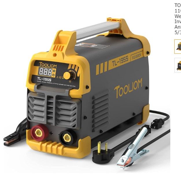 Photo 1 of *UNABLE TO TEST* TOOLIOM 195A Stick Welder 110/220V Dual Voltage MMA Welder Digital Display IGBT Inverter Hot Start Arc Force Anti-Stick Welding Machine fits 5/32in. (4mm) Welding Rods
