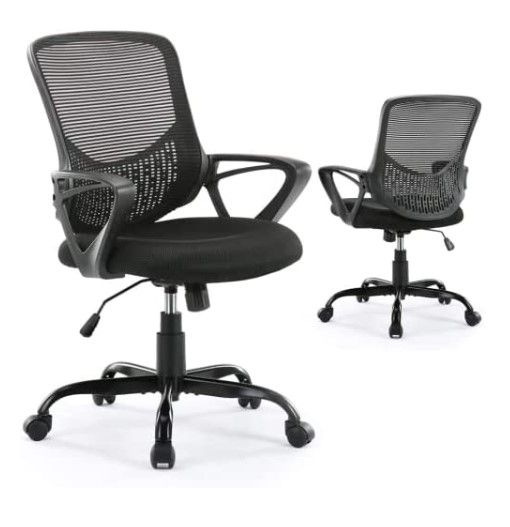 Photo 1 of Office Chair, Ergonomic Home Desk Chair Mid Back Mesh Chair Rolling Swivel Computer Chair with Lumbar Support
