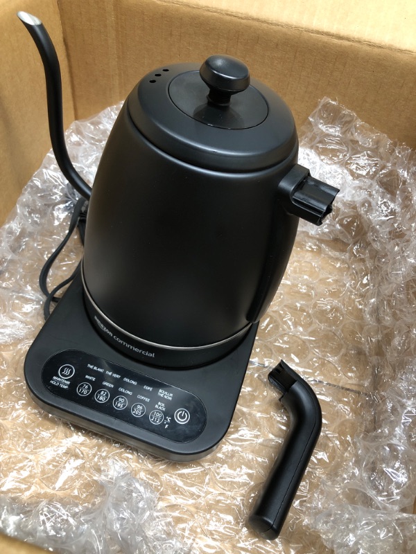 Photo 2 of *MAJOR DAMAGE/SEE PHOTOS*AmazonCommercial Black Stainless Steel Electric Gooseneck Kettle
