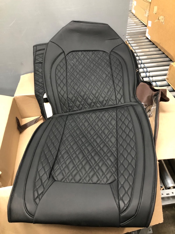 Photo 2 of Aierxuan Toyota Tundra Seat Covers Custom Fit 2008-2023 CrewMax cab Pickup Truck Double cab Waterproof Leather Tundrasine Concept Limited Platinum 1794 Edition Front car Cushions 2 PCS Front Black 2 PCS Front/Black 