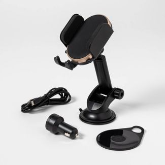 Photo 1 of heyday™ Dash/Window Car Mount with 10W Qi Charging - Black/Gold


