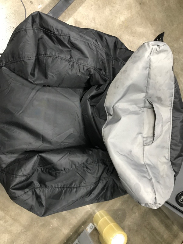 Photo 2 of *Major damage-see photos* Big Joe Dorm 2.0 Bean Bag Chair, Two Tone Black & Classic Beanbag Smartmax, Stretch Limo Black