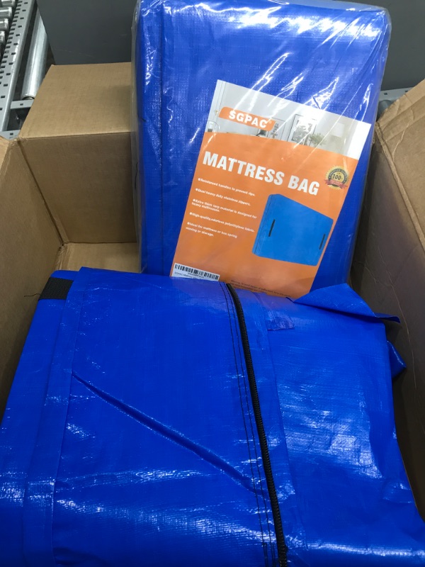 Photo 2 of 2 Pack SGPAC Heavy Duty Mattress Bags for Moving and Storage,Extra Thick Twin Mattress Storage Bag,Mattress Cover for Moving with Reinforced Handles and Zipper Closure to Prevent Rips 1 Twin