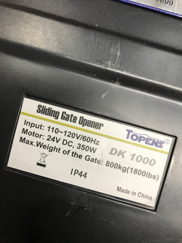 Photo 3 of *Unable to test functionality* TOPENS DK1000S Solar Sliding Gate Opener Rack Drive Automatic Gate Motor for Heavy Driveway Slide Gates Up to 1800 Pounds, Electric Gate Operator Battery Powered with RNH4 Gear Rack Solar Panel Kit