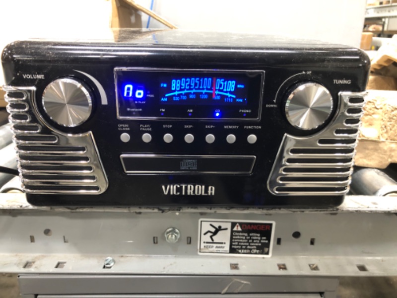 Photo 1 of Victrola 50's Retro Bluetooth Record Player & Multimedia Center with Built-in Speakers - 3-Speed Turntable, CD Player, AM/FM Radio | Vinyl to MP3 Recording | Wireless Music Streaming | Black Black Record Player