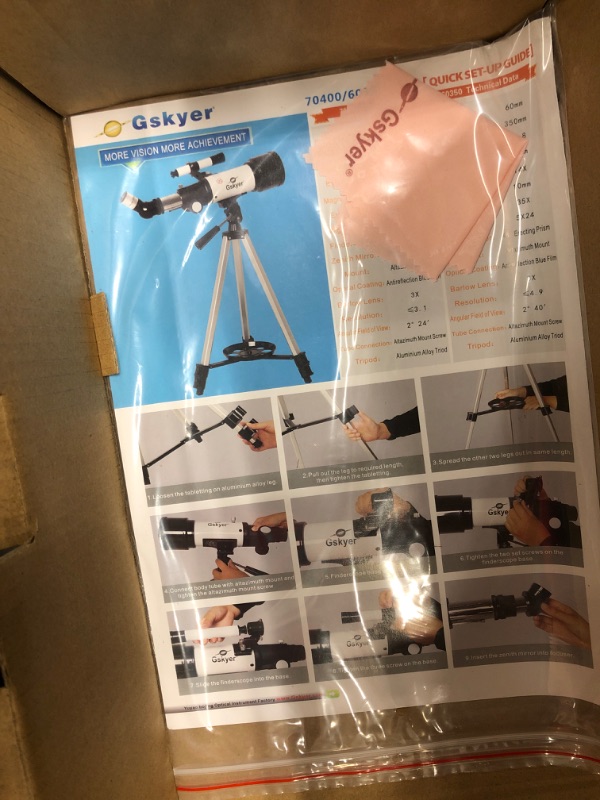Photo 3 of Gskyer Telescope, 70mm Aperture 400mm AZ Mount Astronomical Refracting Telescope for Kids Beginners - Travel Telescope with Carry Bag, Phone Adapter and Wireless Remote