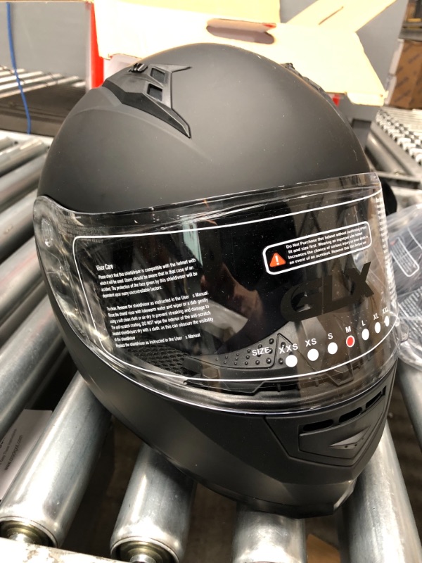 Photo 7 of GLX GX11 Compact Lightweight Full Face Motorcycle Street Bike Helmet with Extra Tinted Visor DOT Approved (Matte Black, Medium) Matte Black Medium