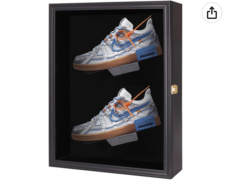 Photo 1 of DAMAGED Shoe Display Case JDECO Memorabilia Display Case Shoe Wall Mount Wooden Sneaker Cabinet for Football Basketball Baseball Sports Shoes Display with Anti Fade UV Protection Acrylic Door Lockable
**SEAL BROKEN**