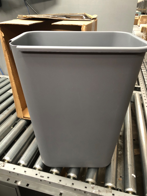 Photo 2 of AmazonCommercial 10 Gallon Commercial Office Wastebasket, Grey, 1-Pack GREY 10 GALLON 1 pack