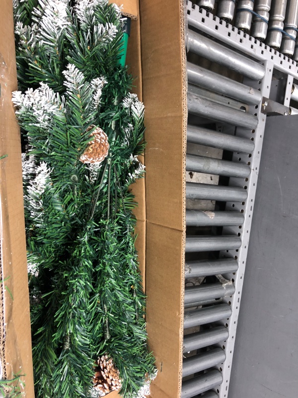 Photo 1 of 5Ft Spiral Christmas Tree - Mupera Upgrade Artificial Christmas Tree(2023 New), 480 Branch Tips, PVC Snow Flocked Xmas Pine Tree for Home, Office, Shopping Center, Party/Holiday Decoration Gift Use 5 FT-N