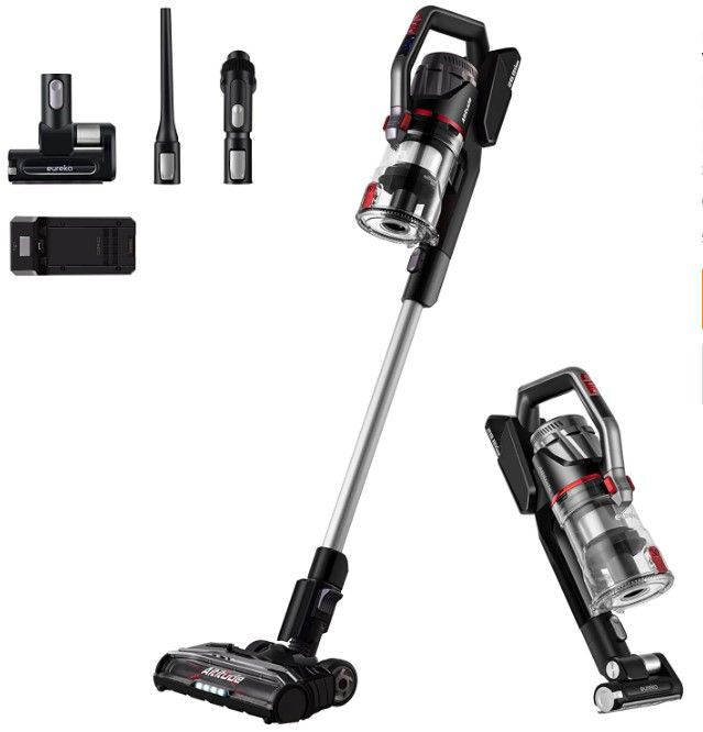 Photo 1 of *NONFUNCTIONAL* EUREKA Lightweight Cordless Vacuum Cleaner with LED Headlights,450W Powerful BLDC Motor Removable Battery for Multi-Flooring Deep Clean, Convenient Stick and Handheld Vac, Altitude pro, Red
