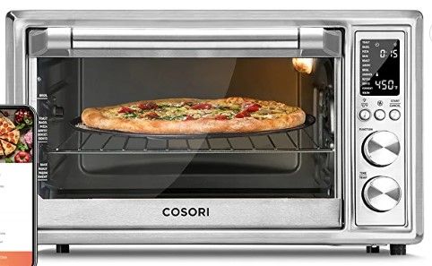 Photo 1 of ***SCREEN AND DIALS FULLY FUNCTIONAL****
COSORI Smart 12-in-1 Air Fryer Toaster Oven Combo Convection Rotisserie & Dehydrator for Chicken, Pizza and Cookies, Recipe&Accessories Included, 30L, Silver 
