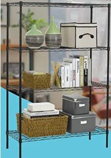 Photo 1 of 4-Tier Shelf Adjustable, Heavy Duty Storage Shelving Unit (250 Lbs Loading Capacity Per Shelf) Metal Shelves Steel Organizer Wire Rack Shelf for Pantry Garage Kitchen
