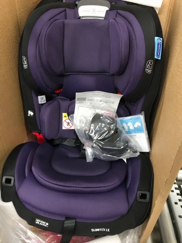 Photo 2 of Graco SlimFit3 LX 3 in 1 Car Seat | Space Saving Car Seat Fits 3 Across in Your Back Seat, Katrina
