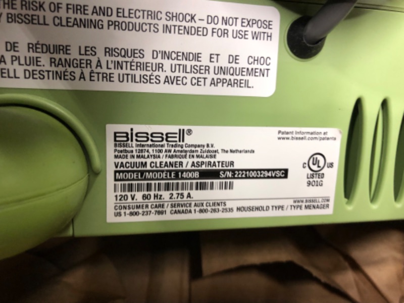 Photo 3 of ***VACUUM NEEDS TO BE SANITIZED***
BISSELL Little Green Multi-Purpose Portable Carpet and Upholstery Cleaner, 1400B
