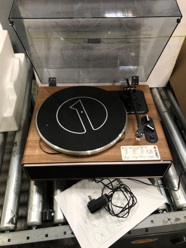 Photo 2 of 1 by ONE High Fidelity Belt Drive Turntable with Built-in Speakers, Vinyl Record Player with Magnetic Cartridge, Bluetooth Playback and Aux-in Functionality, Auto Off