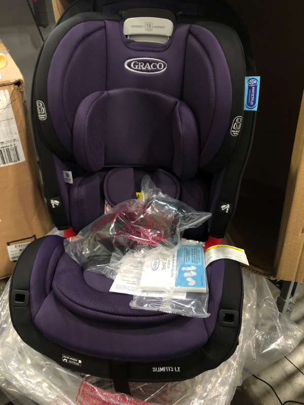 Photo 2 of Graco SlimFit3 LX 3 in 1 Car Seat | Space Saving Car Seat Fits 3 Across in Your Back Seat, Katrina
