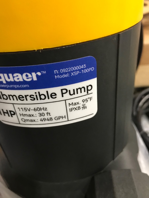 Photo 3 of Acquaer 1HP Submersible Sump Pump 4948GPH Drain Pump with Automatic Float Switch, Remove Clean/Dirty Water for Basement, Hot Tub, Pool, Garden Pond 1 HP