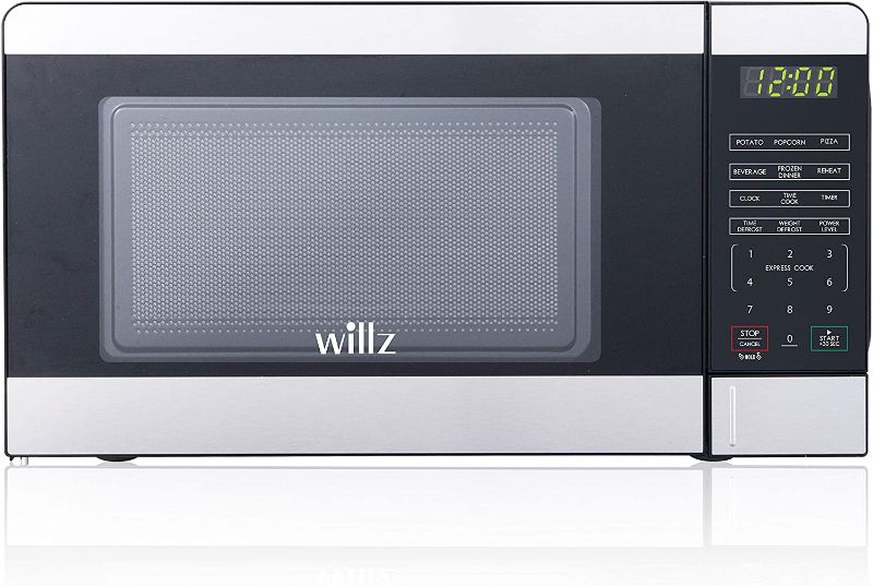 Photo 1 of ***window on door is completely shattered see photo**
Willz WLCMV207S2-07 Countertop Small Microwave Oven with 6 Preset Cooking Programs Interior Light LED Display, 0.7 Cu.Ft, Stainless Steel
