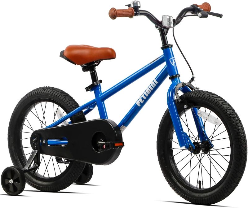 Photo 1 of Petimini Kids Bike for Boys Girls BMX Style Bicycles with Training Wheels,16 Inch, Blue