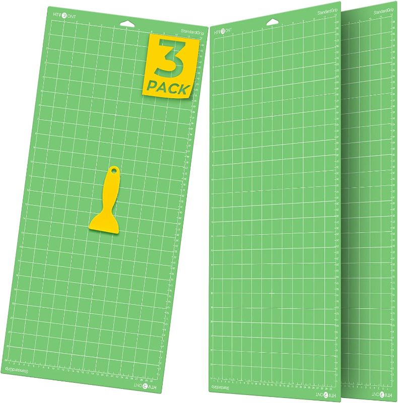 Photo 1 of HTVRONT Standard Grip Cutting Mat for Cricut, 3 Pack Cutting Mat 12x24 for Cricut Explore Air 2/Air/One/Maker? Standard Adhesive Sticky Quilting Cutting Mats Replacement Accessories for Cricut
