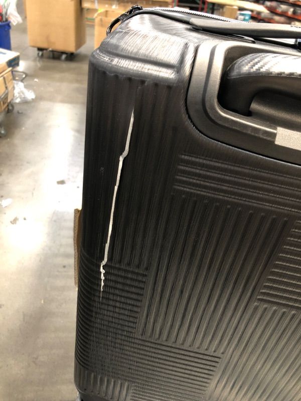 Photo 5 of ***DAMAGED*** American Tourister Stratum XLT Expandable Hardside Luggage with Spinner Wheels, Jet Black, Carry-On 21-Inch Carry-On 21-Inch Jet Black