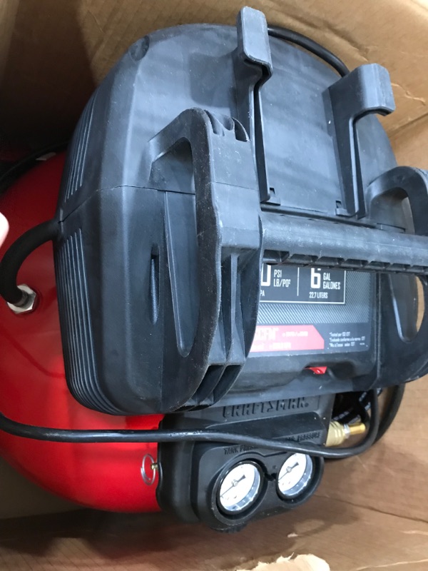 Photo 6 of CRAFTSMAN Air Compressor, 6 Gallon, Pancake, Oil-Free with 13 Piece Accessory Kit (CMEC6150K)