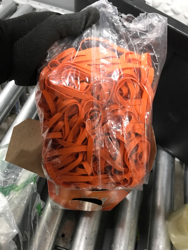 Photo 2 of Alliance Rubber 37646 Non-Latex Rubber Bands - Size #64 - 1 Lb. Box Contains Approx. 380 Bands - 3 1/2 X 1/4 - Orange
