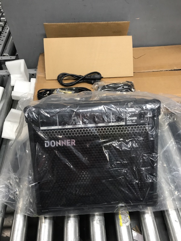 Photo 2 of Donner DKA-20 Keyboard Amplifier 20 Watt Keyboard AMP with Aux in and Two Channels, Bass Guitar Amp, Piano Amplifier, Electronic Drum Speaker Support for Microphone Input