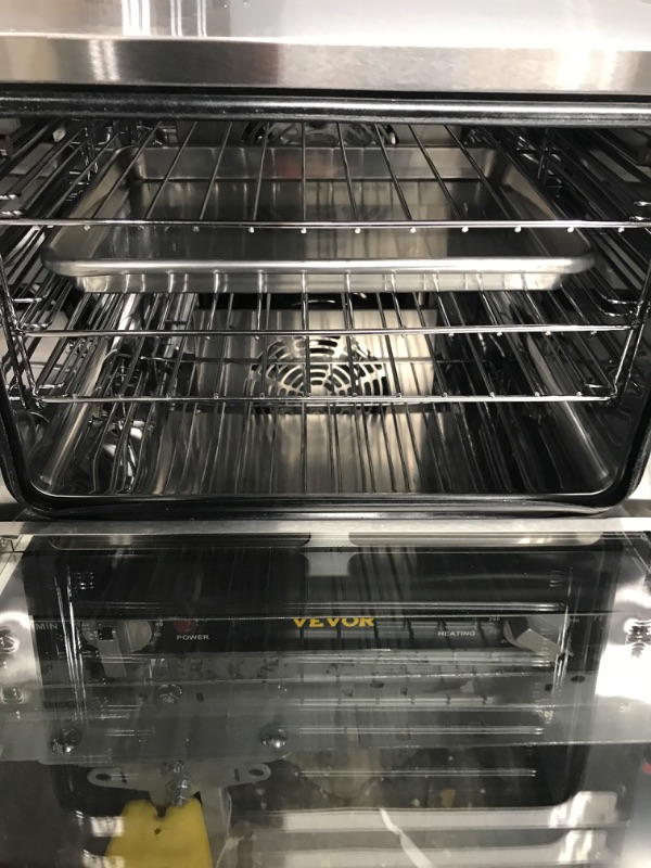 Photo 3 of **parts only** VEVOR Commercial Convection Oven, 21L/19Qt, Quarter-Size Conventional Oven Countertop, 1440W 3-Tier Toaster w/ Front Glass Door, Electric Baking Oven w/ Trays Wire Racks Clip Gloves, 120V, ETL Listed 3-Tier 19Qt