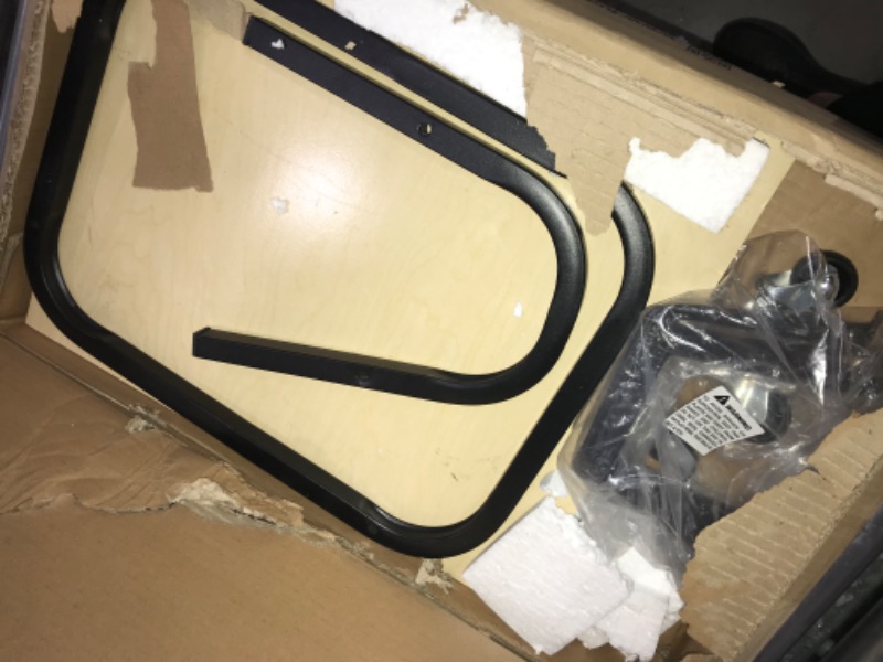 Photo 1 of Furinno Turn-N-Tube Easy Assembly 4-Tier Petite Entertainment Center / TV Stand / TV Unit / TV Desk, Stainless Steel, Americano/Chrome Americano Stainless Steel Poles