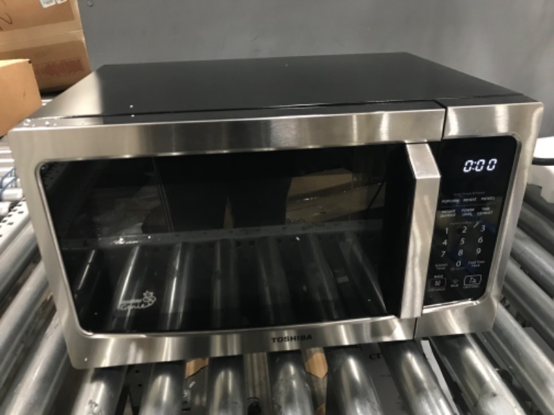 Photo 2 of TOSHIBA ML-EM34P(SS) Smart Countertop Microwave, Sensor Reheat, Works With Alexa & Remote Control, Kitchen Essentials, Mute Function&ECO Mode, 1100W, 1.3 Cu Ft, With 12.4" Turntable, Stainless Steel 1.3 Cu. Ft.-Work with Alexa Microwave Oven