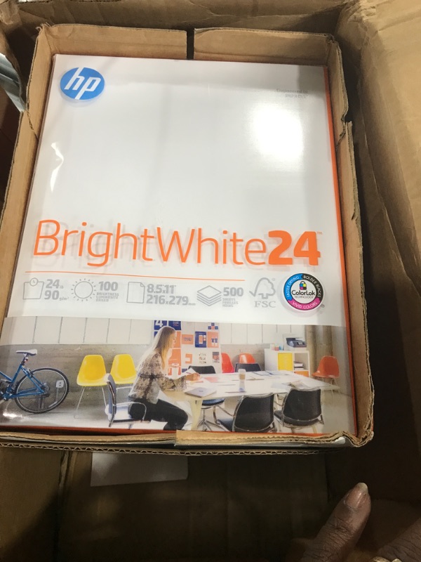 Photo 2 of HP Printer Paper | 8.5 x 11 Paper | BrightWhite 24 lb | 5 Ream Case - 2500 Sheets |100 Bright |Made in USA - FSC Certified | 203000C 5 Ream | 2500 Sheets Letter (8.5 x 11)