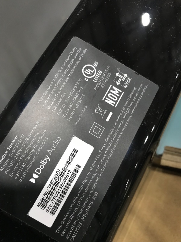 Photo 3 of *SUBWOOFER DOES'T WORK* PHILIPS Bluetooth Sound bar for tv, Dolby Atmos Soundbar with Wireless Subwoofer 2.1-Channel Surround Sound System Home Theater Audio Speakers, DTS Play-Fi, Amazon Echo, AirPlay 2,Compatible TAB8405
