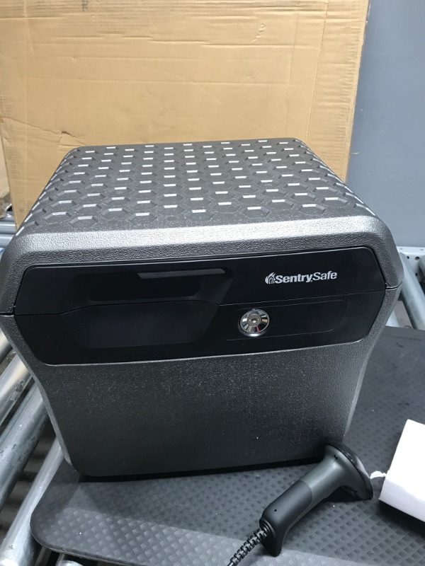 Photo 1 of SentrySafe Fireproof and Waterproof Safe Box with Key Lock, File Safe with Carrying Handle for Documents, 0.66 Cubic Feet, 14.1 x 16.6 x 13.8 Inches, FHW40100