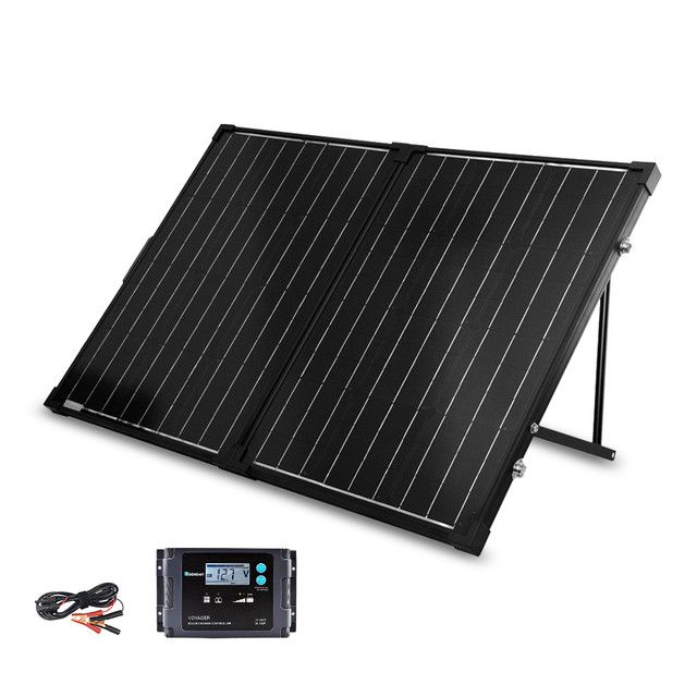 Photo 1 of 100 Watt 12 Volt Monocrystalline Foldable Solar Suitcase with Voyager
