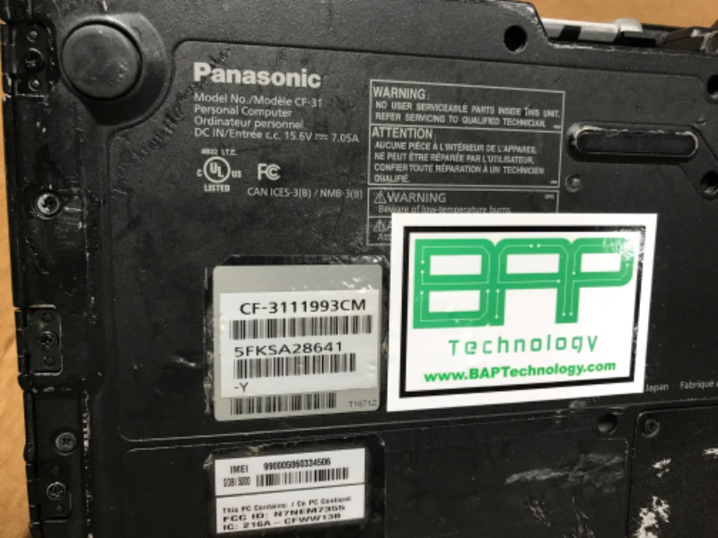 Photo 4 of tested: works
has scratches 
Panasonic Toughbook CF-31, i5 3rd Gen, 13.1-inch XGA Touchscreen, 8GB, 240GB SSD, Windows 10 Pro, WiFi, Bluetooth, GPS, DVD Multi Drive, 4G LTE (Renewed) 8 GB | 240 SSD | GPS, DVD, 4G LTE