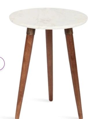 Photo 1 of  *STOCK PHOTO IS JUST A REFERENCE FOR ITEM* Marble Top 3 Legs End Table Grey marble color 
