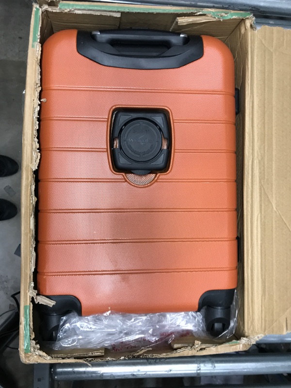 Photo 2 of USED: Wrangler Smart Luggage Set with Cup Holder and USB Port, Burnt Orange, 20-Inch Carry-On 20-Inch Carry-On Burnt Orange