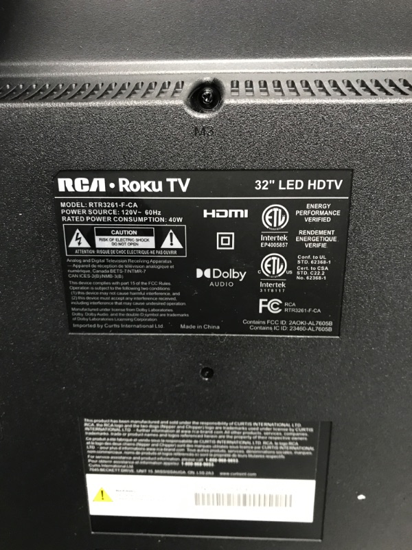 Photo 4 of *** tested*** turns on*** RCA 32-inch Flat Screen 720p Roku Smart LED TV - RTR3261, 2021 Model
