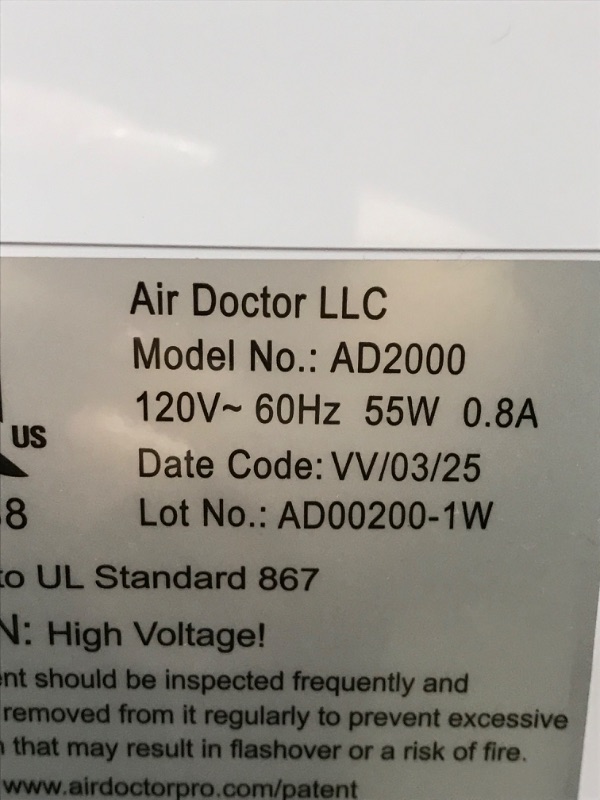 Photo 5 of AIRDOCTOR AD2000 4-in-1 Air Purifier for Small & Medium Rooms with UltraHEPA, Carbon & VOC Filters Air Quality Sensor Automatically Adjusts Filtration Removes Particles 100x Smaller Than HEPA Standard
