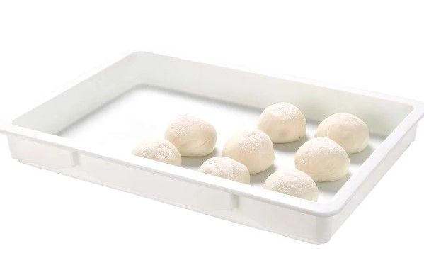 Photo 1 of 26 x 18 x 3 Inch Proofing Box, 1 Rectangle Dough Box - Stackable, Dishwashable, White Plastic Pizza Dough Boxes, Durable, Lids Sold Separately
