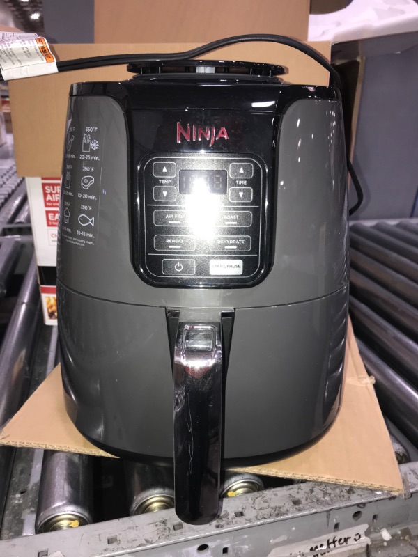 Photo 3 of Ninja AF101 Air Fryer that Crisps, Roasts, Reheats, & Dehydrates, for Quick, Easy Meals, 4 Quart Capacity, & High Gloss Finish, Black/Grey 4 Quarts