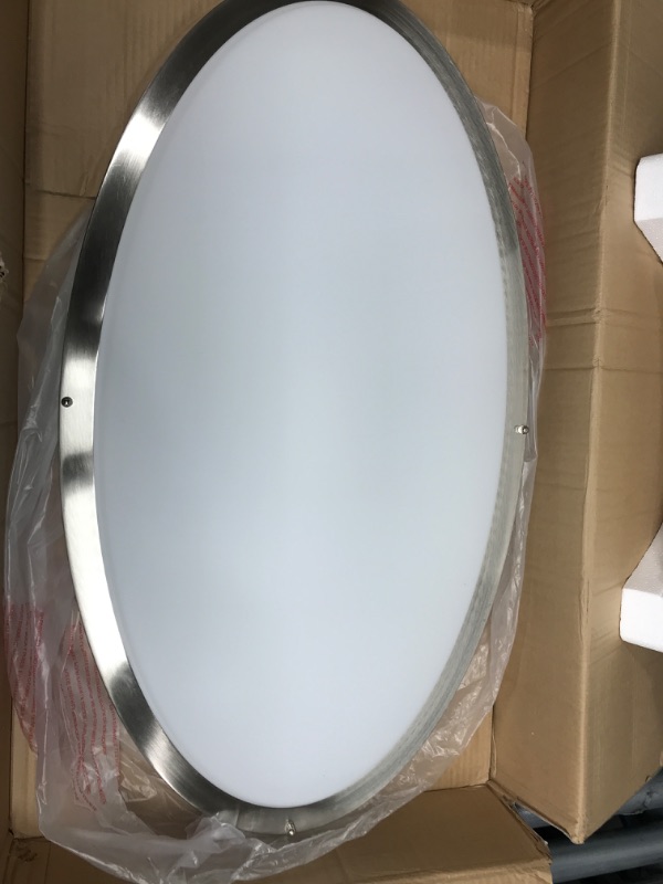 Photo 2 of *Looose Hardware* Design House 587261 Owens Integrated LED Flush Mount Ceiling Light, Oval, Brushed Nickel