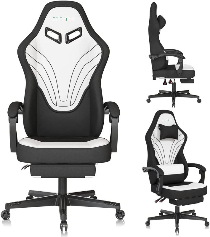 Photo 1 of SITMOD Gaming Chair Computer Chair Home Office Desk Chairs Office Chair Fabric Ergonomic Gamer Chair with Footrest Lumbar Support Massage Adjustable Reclining High Back Gaming Chairs for Adults ***STOCK PHOTO FOR REFERENCE ONLY PLEASE SEE WAREHOUSE PHOTOS