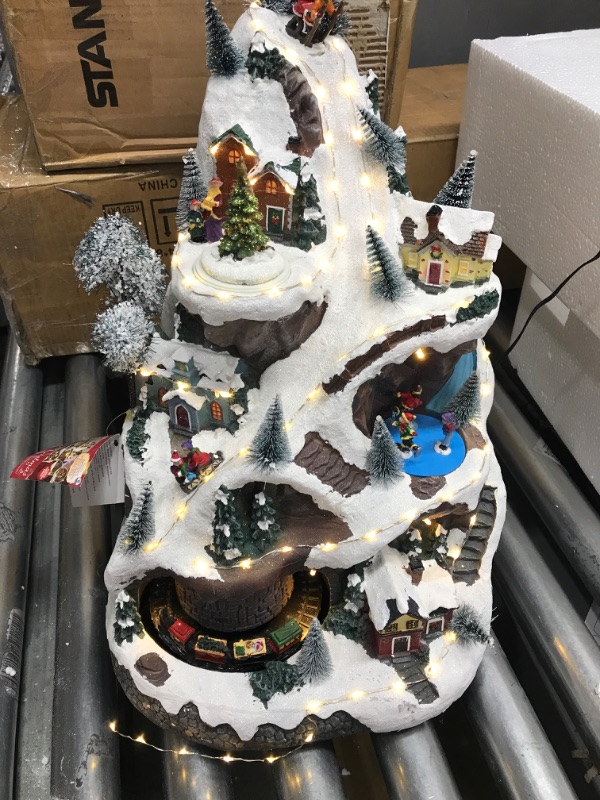Photo 3 of ***TESTED WORKING SEE FULL LISTING FOR DETAILS*** Alpine Corporation 18" H Indoor Animated Winter Wonderland Set with LED Lights and Music