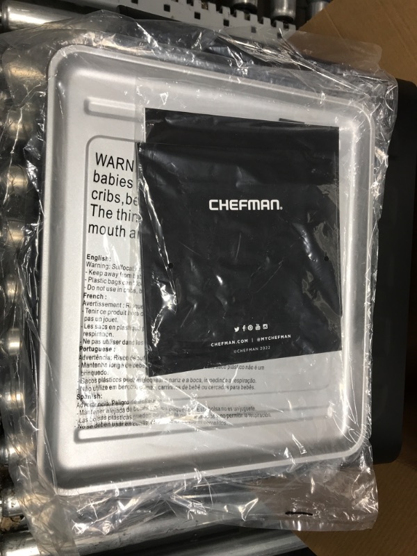 Photo 5 of *Tested-Not Functional/Parts Only* Chefman Toast-Air Touch Air Fryer + Oven, 21-Quart, 9 Cooking Functions, Air Fry, Bake, Air Broil, Toast, Dehydrate, Auto Shut-Off, Toast Shade Selector, Stainless Steel, Black 20 QT Air Fryer